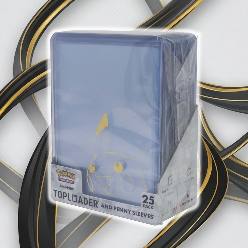 Pokémon Pikachu TOPLOADER and PENNY SLEEVES Combo Pack (25 PACK)